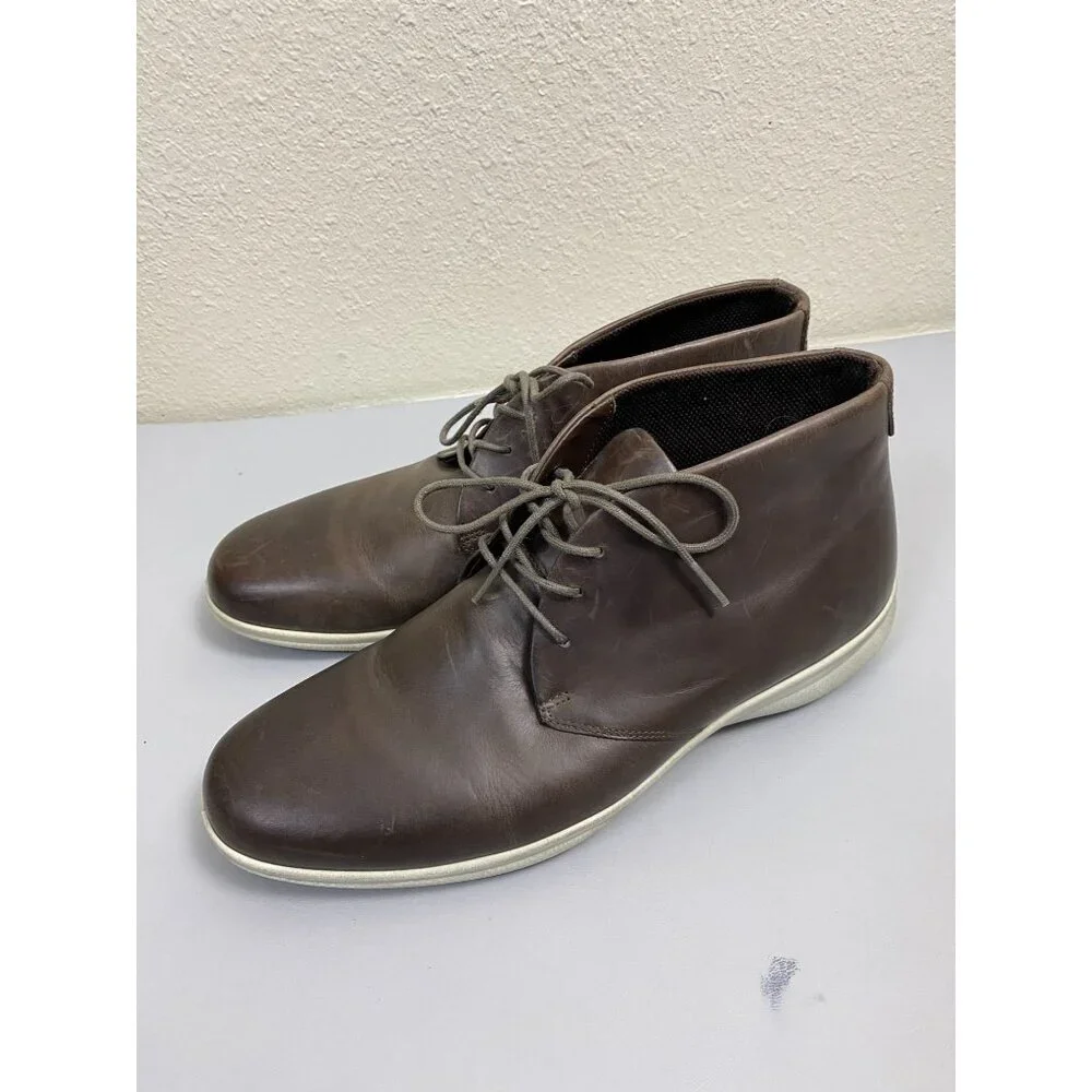 ECCO Brown Leather Chukka Boot EU 41size 7/ 7.5 Lace up Classic